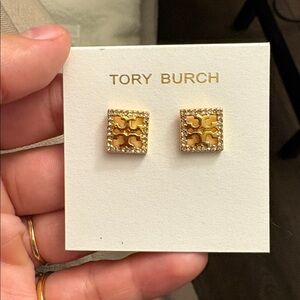 Tory Burch Gold and diamond earrings